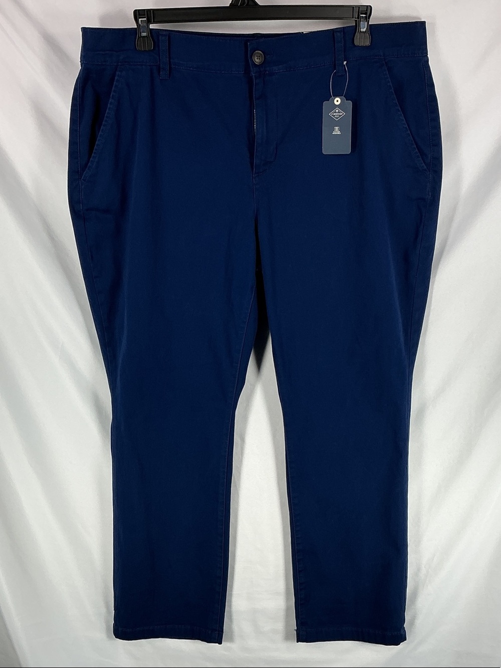 St. John's Bay Straight Leg Chino Pants 18W Deep Navy NWT Blue Stretch Trousers